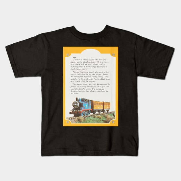 Thomas the Tank Engine Vintage Stamp - Thomas Ladybird Blurb Kids T-Shirt by sleepyhenry